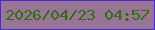 文字の大きさ：5、枠の色：402cdb、背景の色：9a7494、文字の色：2b7011 無料ブログパーツのブログ時計