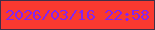 文字の大きさ：5、枠の色：402f47、背景の色：fa3930、文字の色：8424f1 無料ブログパーツのブログ時計