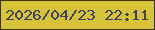 文字の大きさ：4、枠の色：403200、背景の色：d8c238、文字の色：3c4262 無料ブログパーツのブログ時計