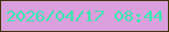 文字の大きさ：3、枠の色：403204、背景の色：da9fdc、文字の色：36e7af 無料ブログパーツのブログ時計