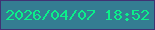 文字の大きさ：4、枠の色：403273、背景の色：347d92、文字の色：0bf08a 無料ブログパーツのブログ時計