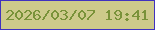 文字の大きさ：4、枠の色：4032bf、背景の色：cdca8b、文字の色：799239 無料ブログパーツのブログ時計