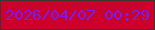 文字の大きさ：1、枠の色：403433、背景の色：cb012c、文字の色：781cf3 無料ブログパーツのブログ時計