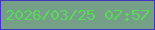 文字の大きさ：5、枠の色：4036bf、背景の色：759f86、文字の色：5ad95c 無料ブログパーツのブログ時計