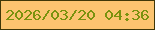 文字の大きさ：2、枠の色：403708、背景の色：fcc470、文字の色：7a920e 無料ブログパーツのブログ時計