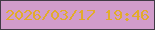 文字の大きさ：1、枠の色：403a45、背景の色：d19ccb、文字の色：e2ab2b 無料ブログパーツのブログ時計