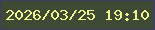 文字の大きさ：2、枠の色：403a67、背景の色：3e4a33、文字の色：f1f38e 無料ブログパーツのブログ時計