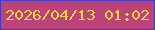 文字の大きさ：3、枠の色：403bcd、背景の色：bc4379、文字の色：f0d33f 無料ブログパーツのブログ時計