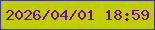 文字の大きさ：3、枠の色：403d84、背景の色：c0ce00、文字の色：6c059d 無料ブログパーツのブログ時計