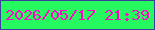 文字の大きさ：4、枠の色：403e9d、背景の色：26f960、文字の色：fe08c6 無料ブログパーツのブログ時計