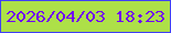 文字の大きさ：4、枠の色：403ff6、背景の色：ade048、文字の色：7100fb 無料ブログパーツのブログ時計