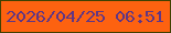 文字の大きさ：4、枠の色：404102、背景の色：fd6210、文字の色：603684 無料ブログパーツのブログ時計