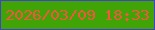 文字の大きさ：4、枠の色：4041cc、背景の色：40a407、文字の色：f2563d 無料ブログパーツのブログ時計