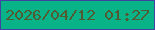 文字の大きさ：3、枠の色：4043a2、背景の色：08b388、文字の色：505a33 無料ブログパーツのブログ時計