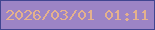 文字の大きさ：4、枠の色：404590、背景の色：9c84c5、文字の色：e4b18d 無料ブログパーツのブログ時計