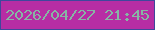 文字の大きさ：1、枠の色：40479c、背景の色：b72da4、文字の色：87b6a4 無料ブログパーツのブログ時計