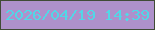 文字の大きさ：5、枠の色：404b36、背景の色：ae91cb、文字の色：52d7e6 無料ブログパーツのブログ時計