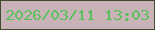 文字の大きさ：3、枠の色：404d2a、背景の色：cab2b9、文字の色：5ac05b 無料ブログパーツのブログ時計