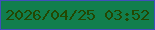文字の大きさ：3、枠の色：404ebb、背景の色：117e4d、文字の色：234702 無料ブログパーツのブログ時計