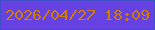 文字の大きさ：2、枠の色：404ec7、背景の色：6742e3、文字の色：d07d05 無料ブログパーツのブログ時計