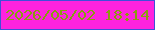 文字の大きさ：4、枠の色：404fd8、背景の色：fe23de、文字の色：899c10 無料ブログパーツのブログ時計