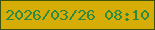 文字の大きさ：2、枠の色：40510e、背景の色：d6ad07、文字の色：2b8a3f 無料ブログパーツのブログ時計