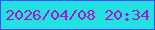 文字の大きさ：2、枠の色：4052ec、背景の色：21e1e2、文字の色：ab16cb 無料ブログパーツのブログ時計