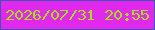 文字の大きさ：5、枠の色：4053b8、背景の色：e129ed、文字の色：a4e214 無料ブログパーツのブログ時計