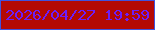 文字の大きさ：5、枠の色：4053dd、背景の色：b40904、文字の色：6d1ef7 無料ブログパーツのブログ時計