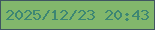 文字の大きさ：3、枠の色：405561、背景の色：82b76c、文字の色：3d8773 無料ブログパーツのブログ時計