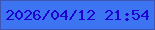 文字の大きさ：5、枠の色：4055b2、背景の色：3c74f1、文字の色：1d03cf 無料ブログパーツのブログ時計