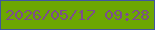 文字の大きさ：4、枠の色：40569f、背景の色：6ca701、文字の色：7d4d8c 無料ブログパーツのブログ時計