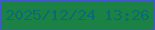 文字の大きさ：5、枠の色：4059c8、背景の色：1c8144、文字の色：086d72 無料ブログパーツのブログ時計