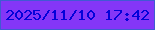 文字の大きさ：4、枠の色：405ad3、背景の色：8436f7、文字の色：0402d9 無料ブログパーツのブログ時計