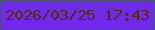 文字の大きさ：4、枠の色：405b5b、背景の色：702aed、文字の色：602a00 無料ブログパーツのブログ時計