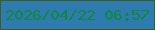 文字の大きさ：2、枠の色：405c26、背景の色：2d7baf、文字の色：11873b 無料ブログパーツのブログ時計