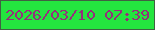文字の大きさ：3、枠の色：406142、背景の色：24e53f、文字の色：962f7b 無料ブログパーツのブログ時計