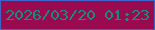 文字の大きさ：4、枠の色：4062cb、背景の色：990a4f、文字の色：1b8b7e 無料ブログパーツのブログ時計