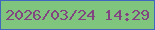 文字の大きさ：2、枠の色：4066be、背景の色：80c57d、文字の色：834582 無料ブログパーツのブログ時計