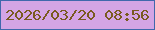 文字の大きさ：4、枠の色：4068ac、背景の色：d4a5e5、文字の色：795a1f 無料ブログパーツのブログ時計