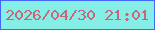 文字の大きさ：4、枠の色：4068f9、背景の色：85eee6、文字の色：c7667c 無料ブログパーツのブログ時計