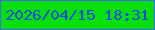 文字の大きさ：1、枠の色：4069f5、背景の色：07df08、文字の色：124ae1 無料ブログパーツのブログ時計