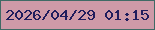 文字の大きさ：1、枠の色：406a65、背景の色：cf9aa8、文字の色：201d5d 無料ブログパーツのブログ時計
