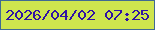 文字の大きさ：5、枠の色：406a93、背景の色：cee54e、文字の色：3011a4 無料ブログパーツのブログ時計