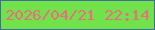 文字の大きさ：5、枠の色：406ca4、背景の色：72e24a、文字の色：eb6d82 無料ブログパーツのブログ時計