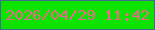 文字の大きさ：2、枠の色：406d92、背景の色：0ce400、文字の色：ea688d 無料ブログパーツのブログ時計