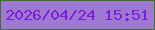 文字の大きさ：4、枠の色：406e2a、背景の色：9d79cf、文字の色：7d1cde 無料ブログパーツのブログ時計