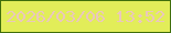 文字の大きさ：4、枠の色：406f0c、背景の色：e2ed59、文字の色：eac8bc 無料ブログパーツのブログ時計