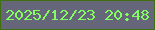 文字の大きさ：2、枠の色：406f0f、背景の色：656679、文字の色：82fe61 無料ブログパーツのブログ時計