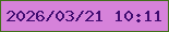 文字の大きさ：1、枠の色：407019、背景の色：d682da、文字の色：410c71 無料ブログパーツのブログ時計